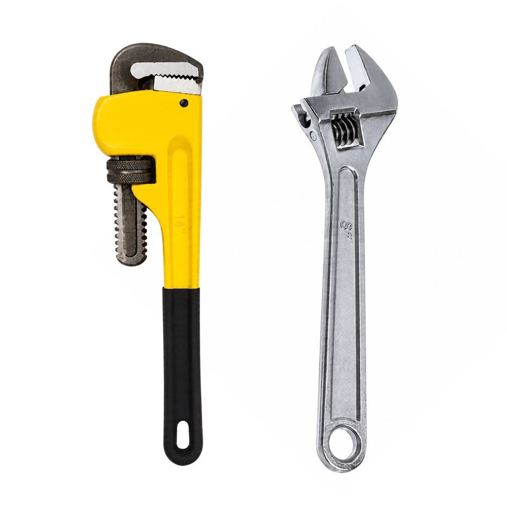Kit de Ferramentas Kit Chave Inglesa 8 Pol + Chave Grifo 10 Pol Profissional com Chave Ajustável e Grifo 10 Pol Cabo