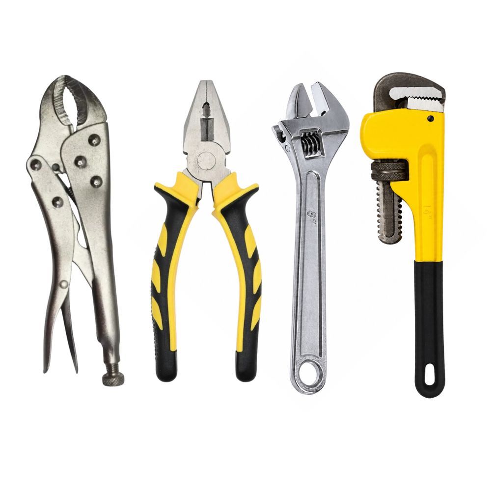 Kit de Ferramentas Kit 4 Alicates e Chaves Universal Pressão Inglesa Grifo com Alicate 8 Polegadas e Chave Ajustável