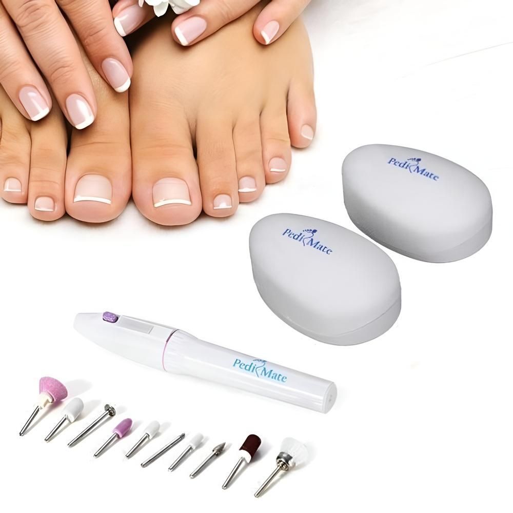 Kit para Manicure e Pedicure Peppi Pedi Mate com Tecnologia Avançada e Design Ergonômico Rosa Yeet 18 Peças