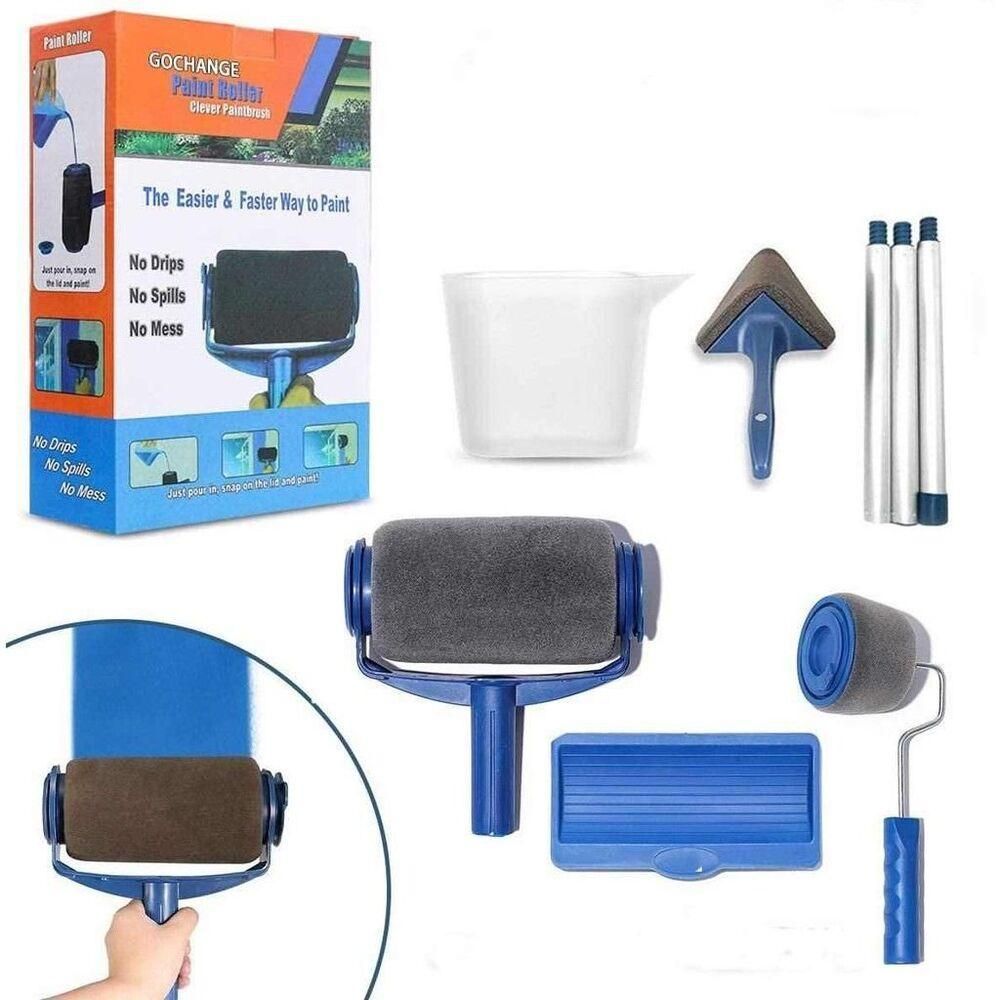 Kit Rolo de Pintura Paint Runner Pro sem Respingo e Sujeira Sistema com Reservatorio Interno de Tinta Yeet 1L Bivolt