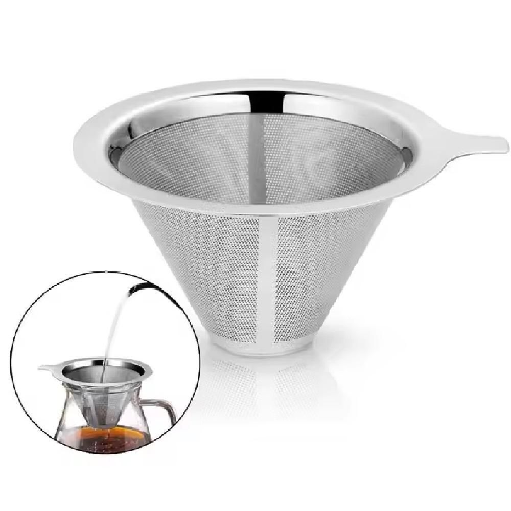Filtro Permanente Reutilizável Mini para Café e Chá em Aço Inox Malha Ultrafina para Uso Individual Inox Yeet 320ML