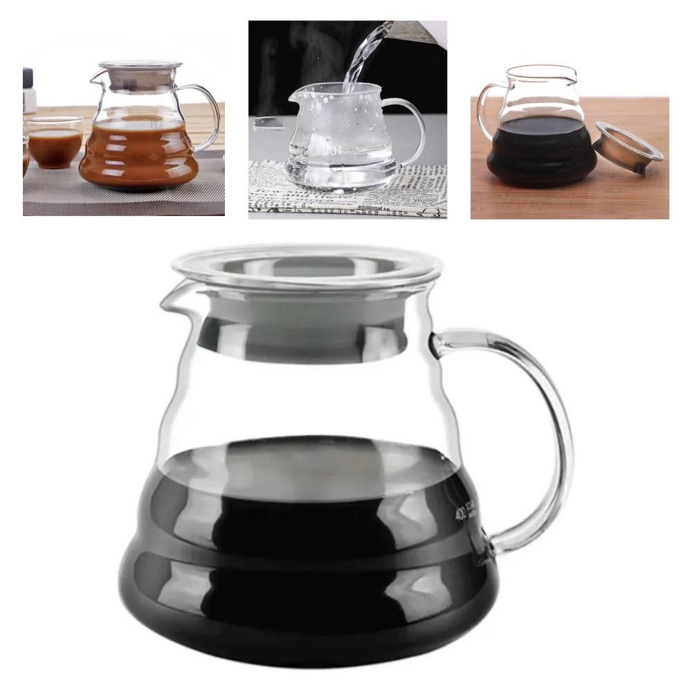 Cafeteira Hermetica 300ML Resistente ao Calor com Tampa de Vedação em Vidro Borossilicato para Cozinha Transparente Yeet