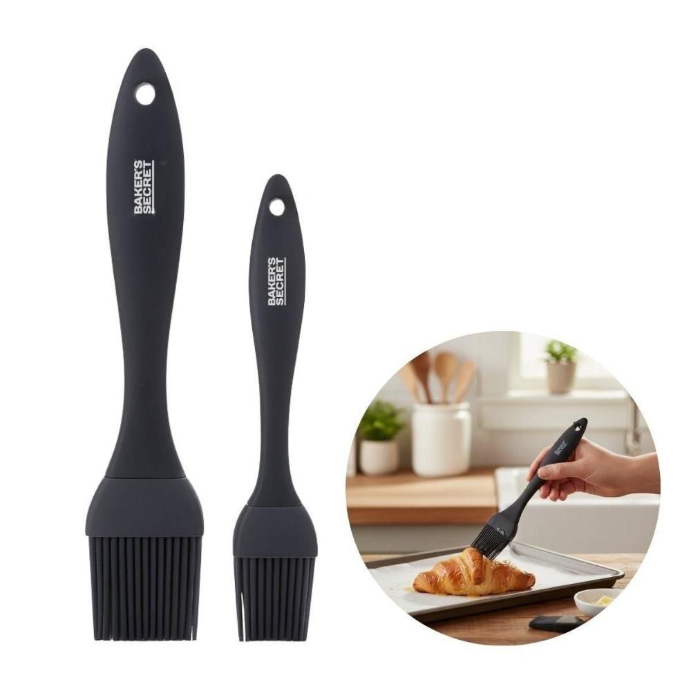 Jogo de Pincel Culinário BS40124 com Cerdas em Silicone Resistente a Altas Temperaturas para Cozinha Cinza Baker 2