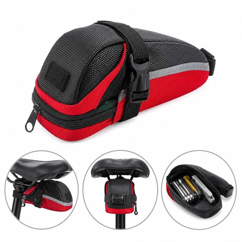 Bolsa de Selim para Bicicleta Case Impermeável com Zíper e Engate Rápido Preto Yeet 8CM 20CM