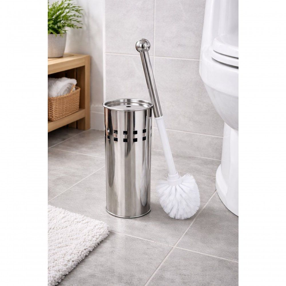 Kit Escova Sanitária com Suporte em Aço Inox Ventilação Interna Secagem Rápida para Banheiro Unicasa Móveis
