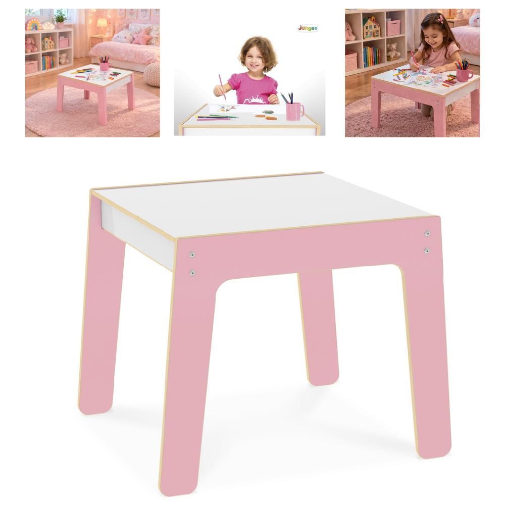 Mesa Infantil Mesa Infantil sem Gavetas MDF Moderno Rosa 58CM para Estudos e Atividades Yeet