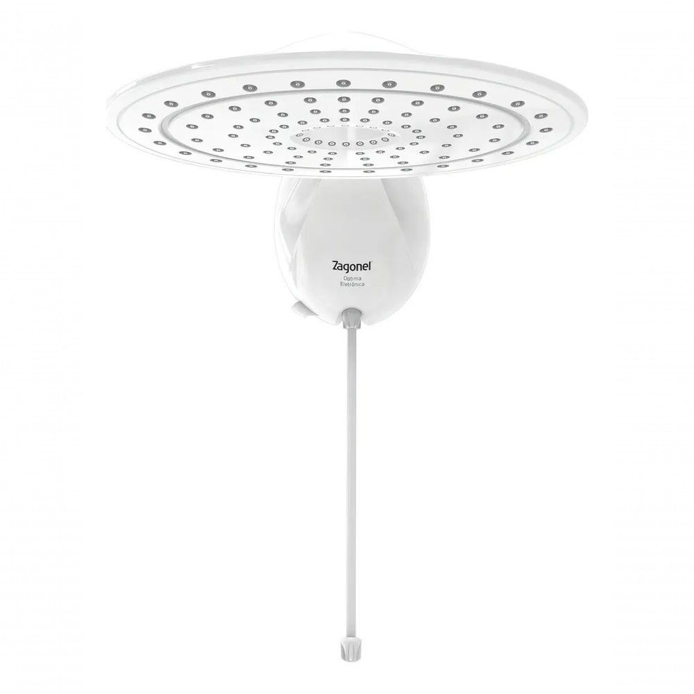 Ducha Optima Eletrônica 7700W Instalação de Parede com Controle Eletrônico Branco Zagonel 220V