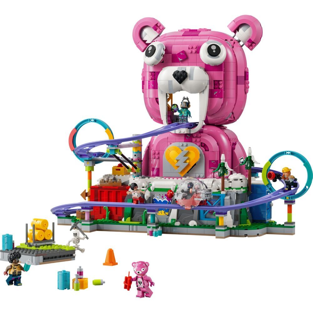 Conjunto de Construção Caverna Rave com Montanha-russa Funcional e Minifiguras em Rosa Lego 50CM 1963 Peças