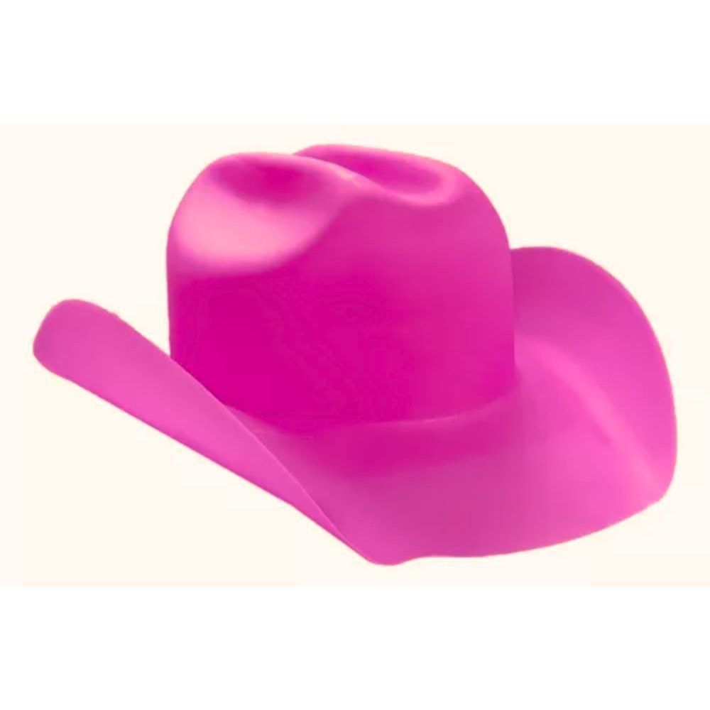 Chapéu Cowboy Infantil Acessório para Fantasia em PP e PEAD com Elástico Ajustável Rosa 23x36.5cm