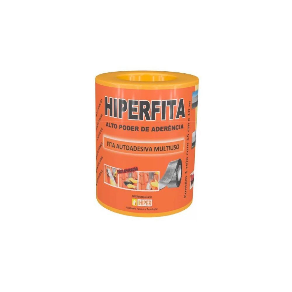 Fita Asfáltica Adesiva Aluminizada - 15cm - Multiuso com Fácil Aplicação - Prata - Hiper Nexus 15CM 10M