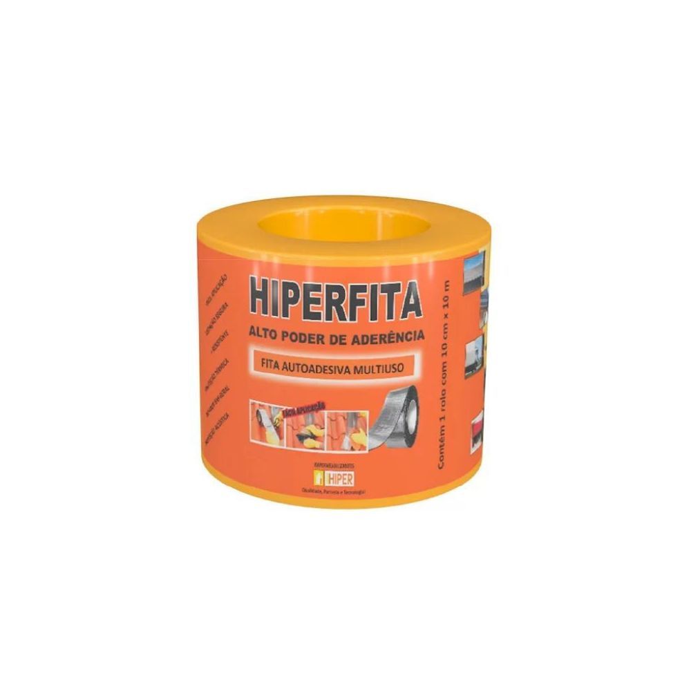 Fita Asfáltica Adesiva Aluminizada - 10cm - Multiuso - Fácil Aplicação - Prata - Hiper Nexus - 10CM - 10M