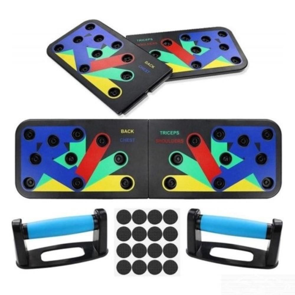 Plataforma de Exercícios Multifuncional para Push Up e Prancha com Apoio Antiderrapante Preto Yeet