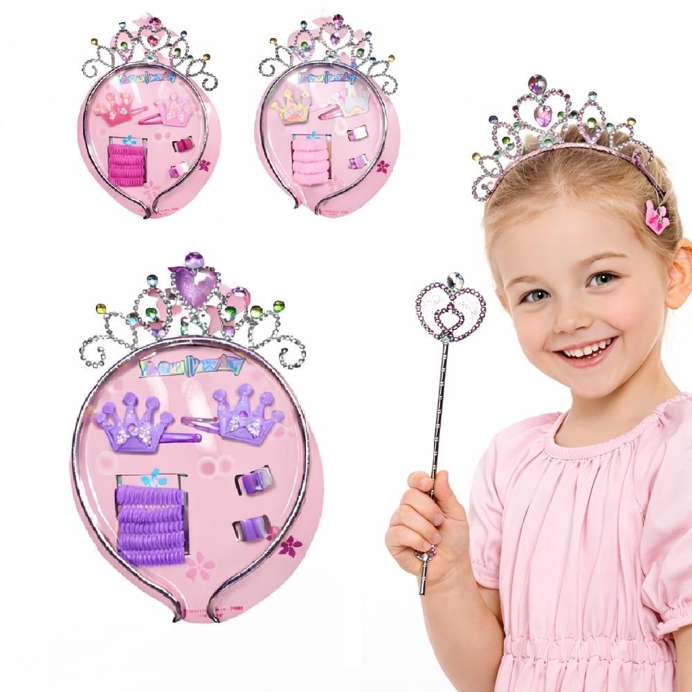 Kit Acessório Princesa Infantil Bela Adormecida em Plástico Leve e Resistente com 10 Itens Brilhantes Yeet