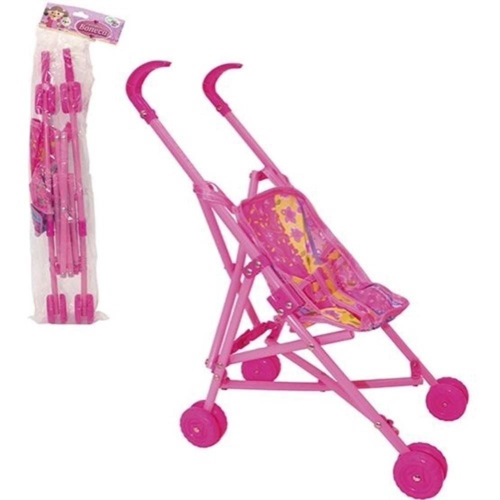 Carrinho de Boneca Passeio Dobrável para Menina com Estrutura Leve e Compacta Rosa Yeet