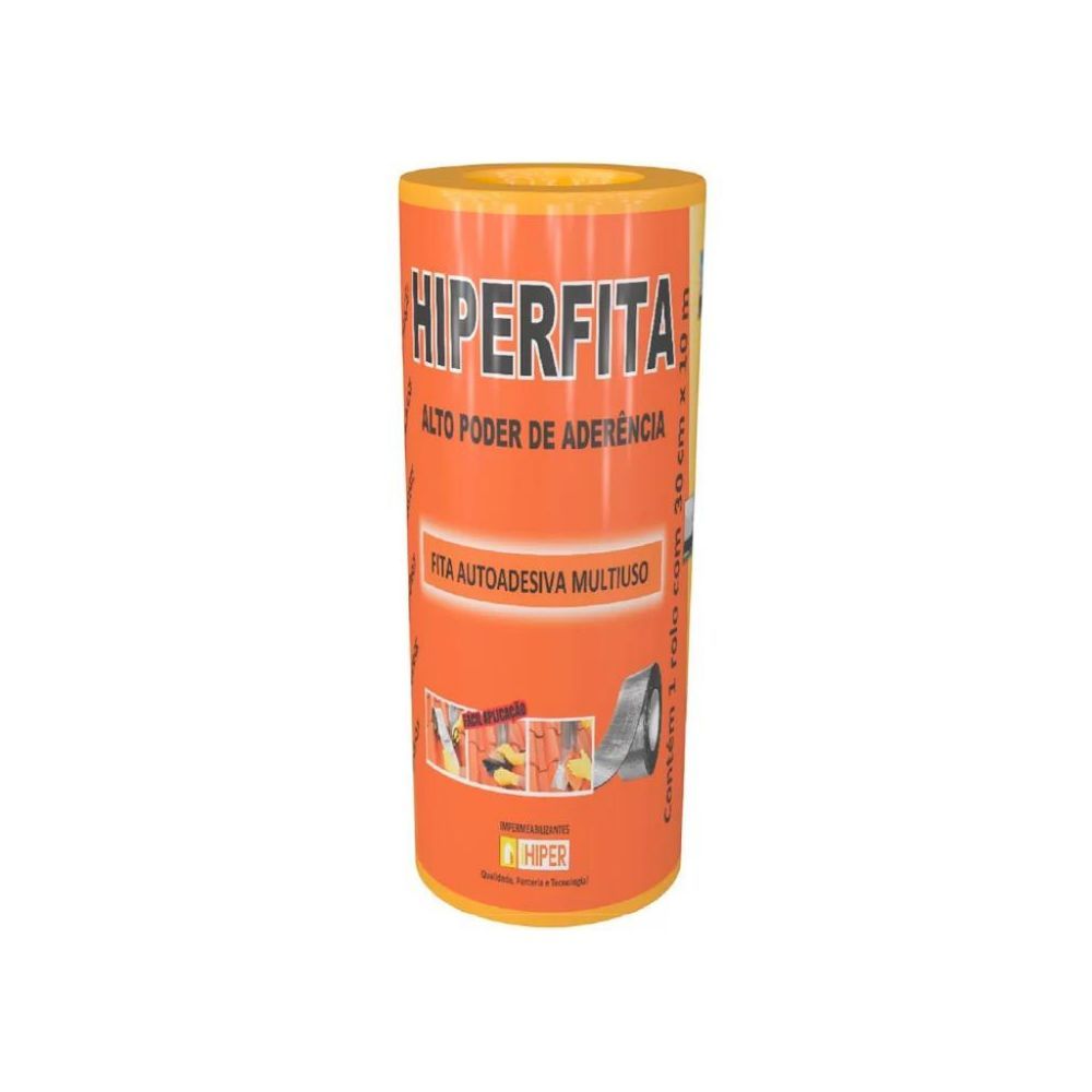 Fita Asfáltica Adesiva Aluminizada 30cm X 10M - Vedação em Telhados e Dutos - Multiuso - Prata - Hiper Nexus 30CM