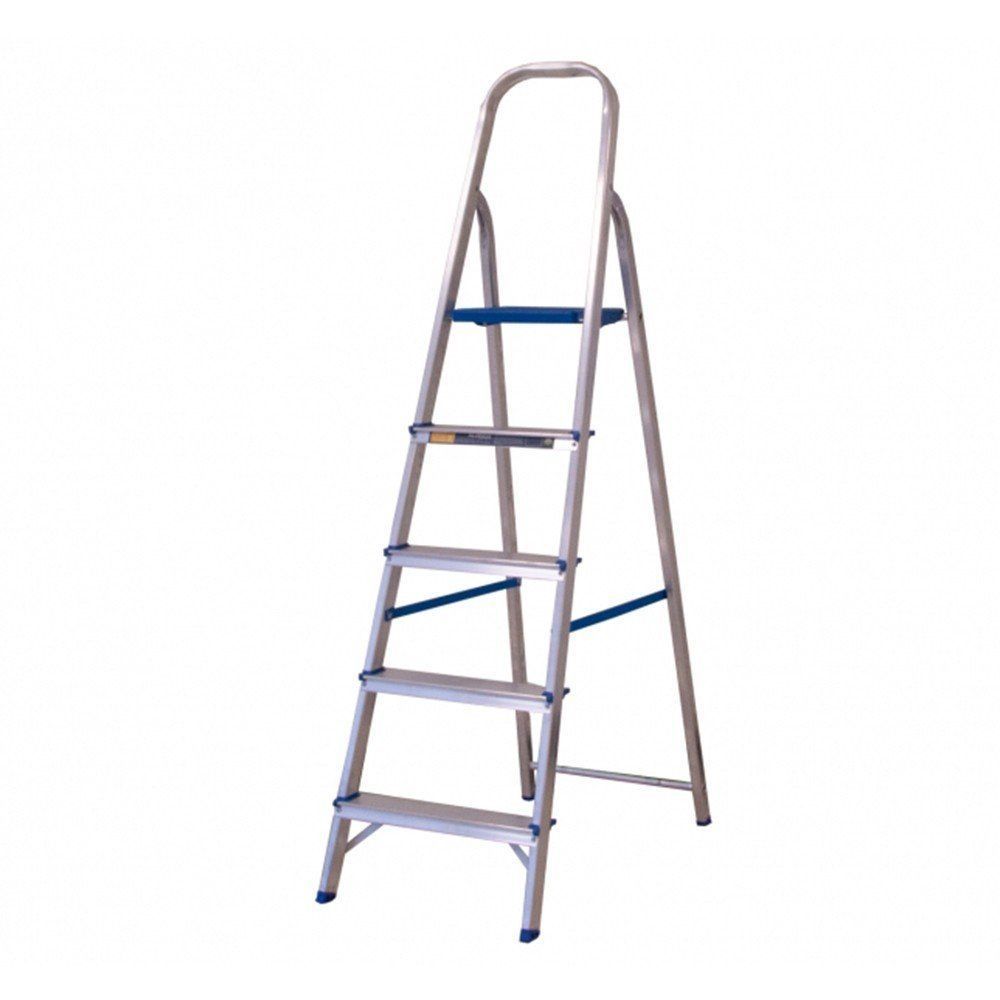 Escada Residencial 05 Degraus Alumasa em Alumínio com Pés Antiderrapantes Dobrável 120KG 88CM