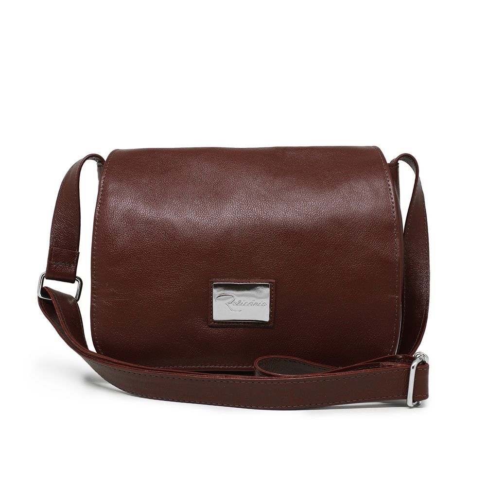 Bolsa Carteiro Feminina JR Comercial Renné Jr Couro 25cm X 20cm X 8cm Marsala Feminino