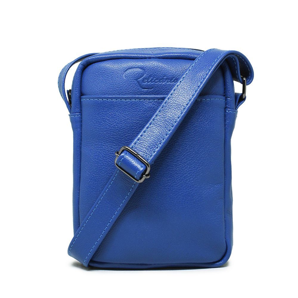 Bolsa Tom Shoulder Bag em Couro 21CM X 4CM X 15CM Azul Unissex com Metais Personalizados Tom