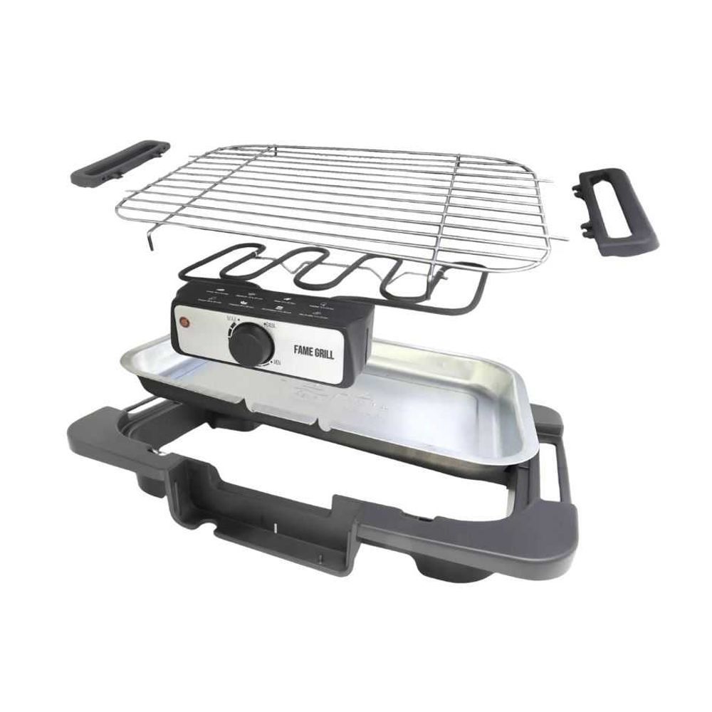 Churrasqueira Elétrica Portátil Fame Brasil Grill 1800W 40CM Preto 110V