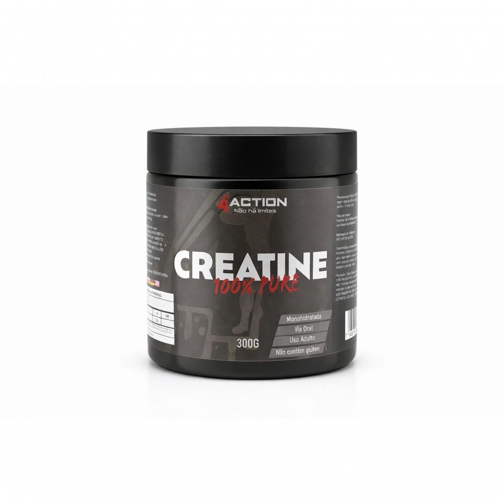 Creatina Monohidratada 100% Pura 300g 4action