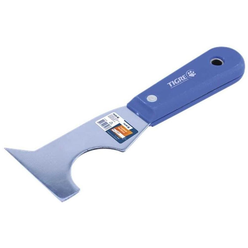 Espátula 2320 21-2 Multiuso 4 Funções Aço Polido Cabo Plástico Azul Tigre