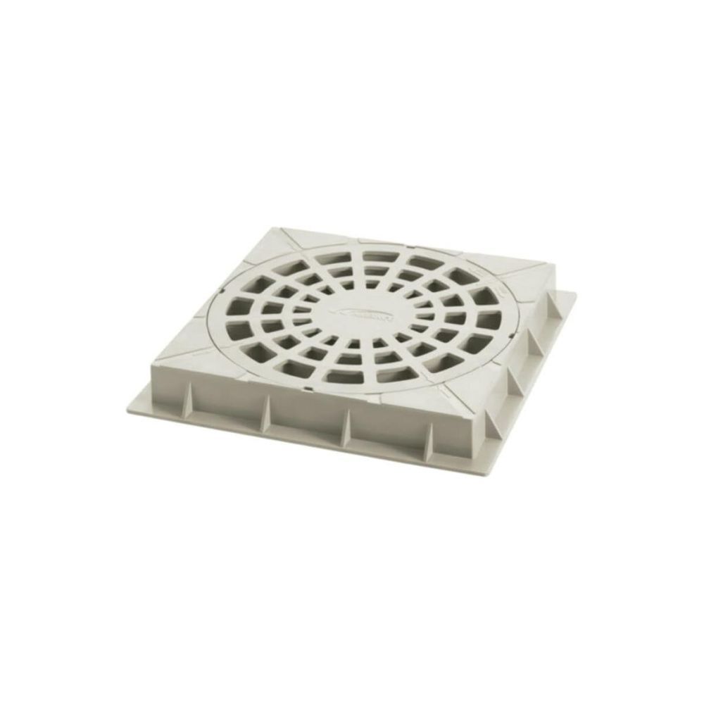 Top Caixa Grelha 07.296-6 com Base Quadrada 300MM Superfície Lisa e Tampa Reforçada 500KG Cinza Surdefens
