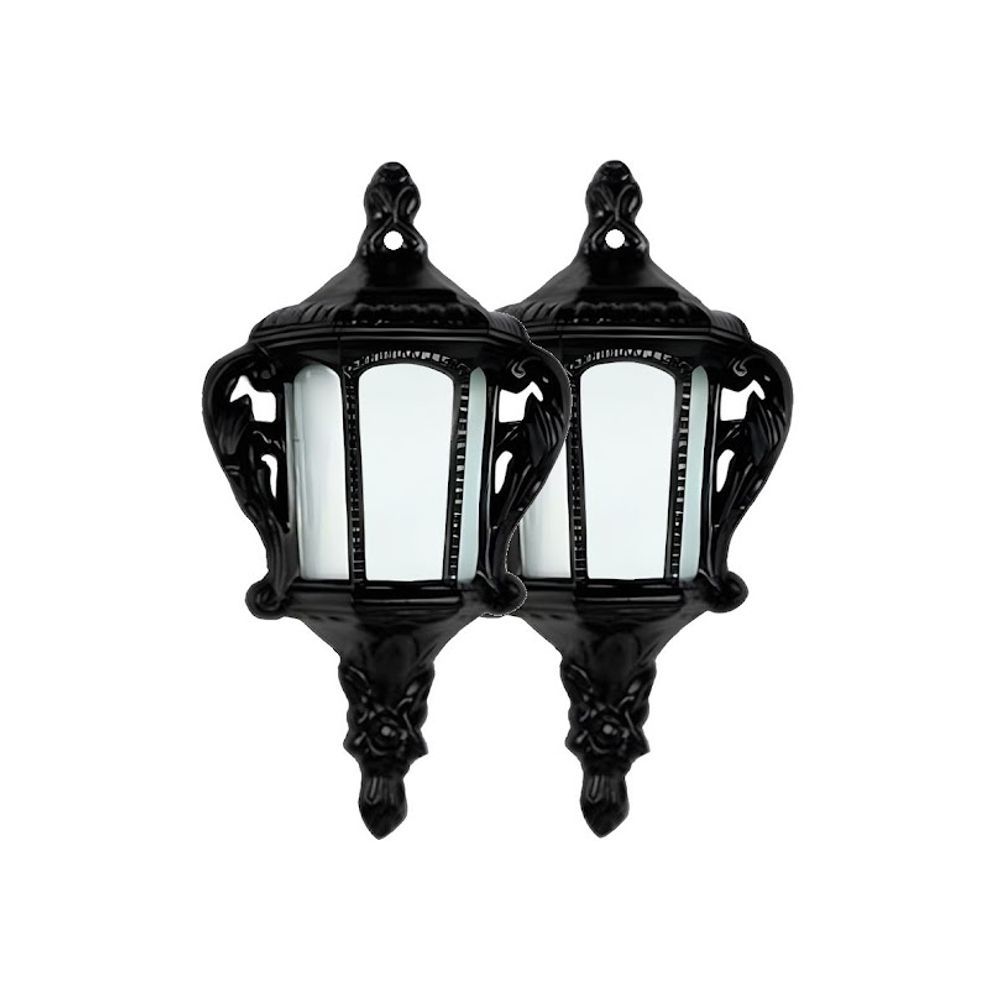 Kit 2 Arandelas Meia Cara Iluminação Externa e Interna com Design Colonial Inox Luminárias N. Sra. da Guia MC003X2NSG