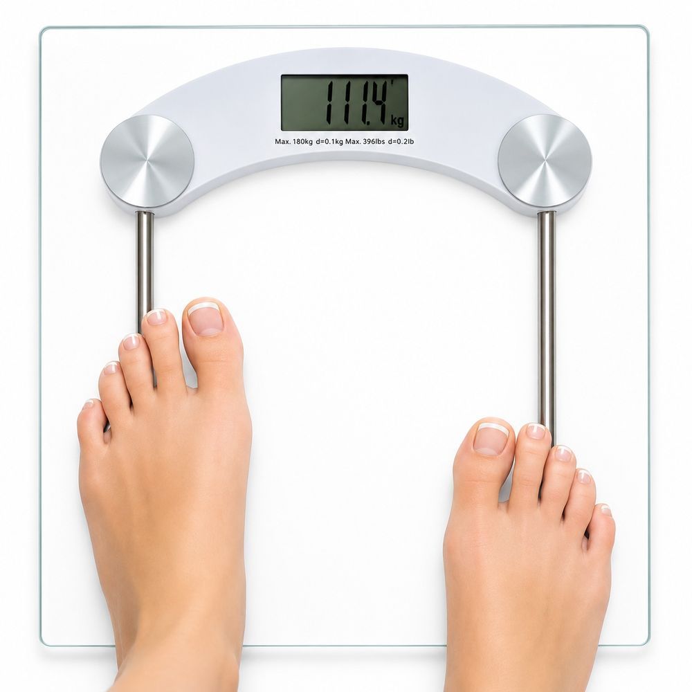 Balança Digital Eletrônica de Vidro Temperado com Sensores de Alta Precisão e Visor LCD 180KG