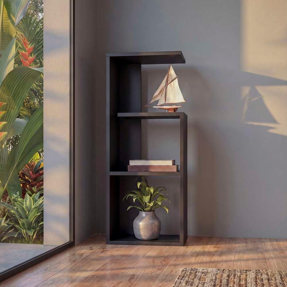Mesinha Lateral Linz Quadrada MDF Madeira 33CM Preto Sala Quarto Mercado das Prateleiras