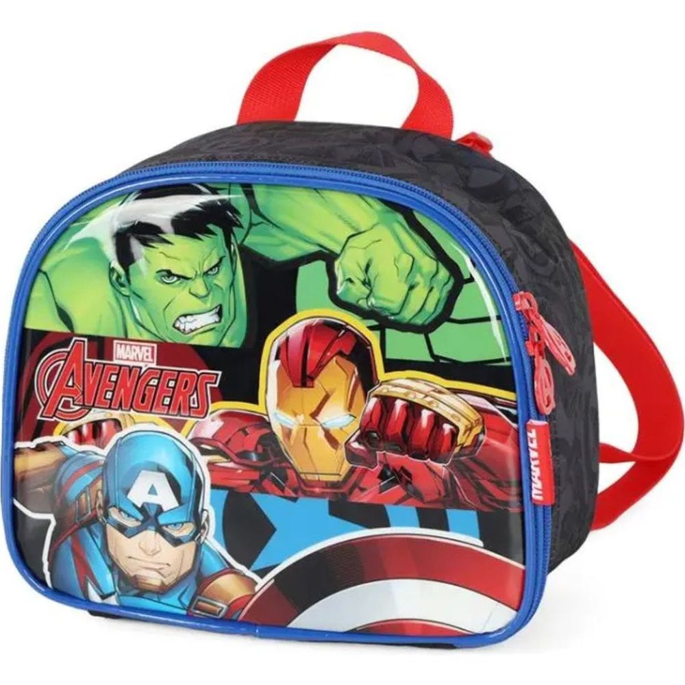 Lancheira Térmica Luxcel Marvel Avengers Hulk Capitão América Vingadores em Poliéster Infantil