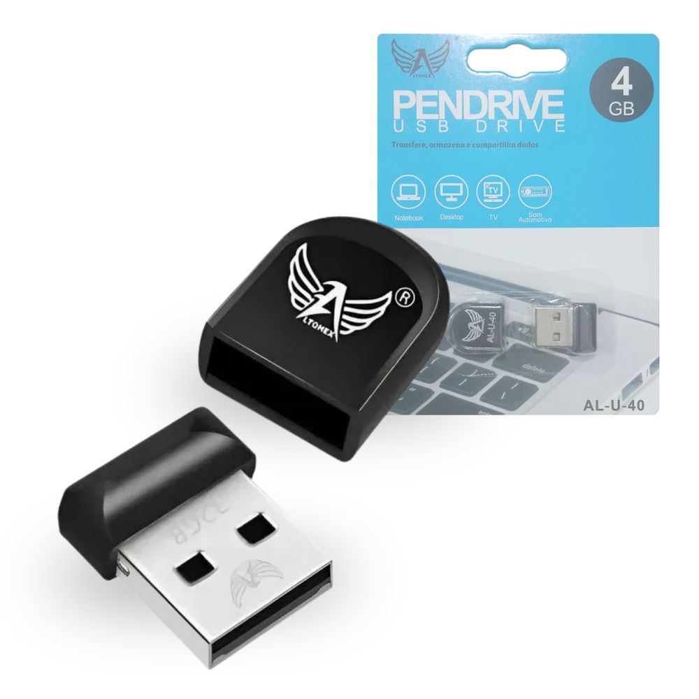 Pendrive AL-U-40 Mini USB Design Ultrafino Compacto para Dados e Mídia 4GB Altomex