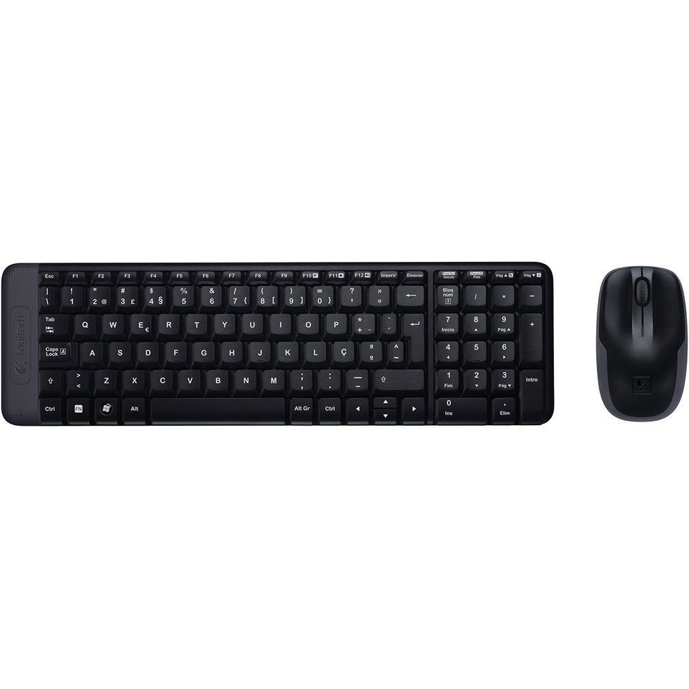 Kit Teclado e Mouse sem Fio MK220 ABNT2 com Tecla Ç Tecnologia Wireless 2,4 Ghz Preto Logitech