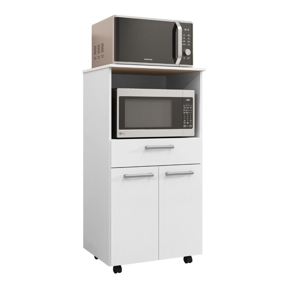 Balcão de Cozinha Piazza 2 Portas 1 Gaveta MDP 61CM Branco Kit's Paraná