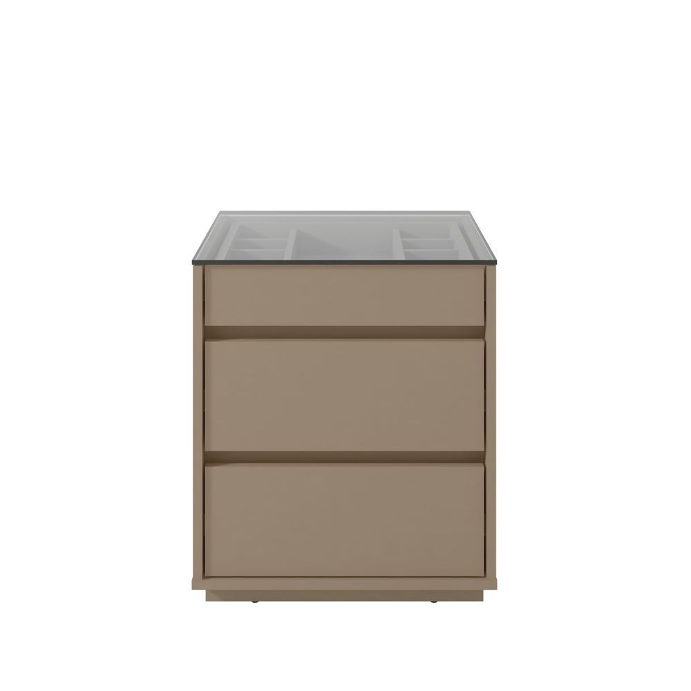 Mesa de Cabeceira Bianca 3 Gavetas MDP MDF Fendi Casa D Móveis
