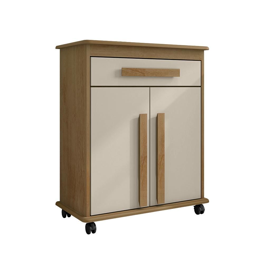 Armário Multiuso Marion 2 Portas 1 Prateleira MDF-MDP 75CM Cinamomo Off White RV Móveis