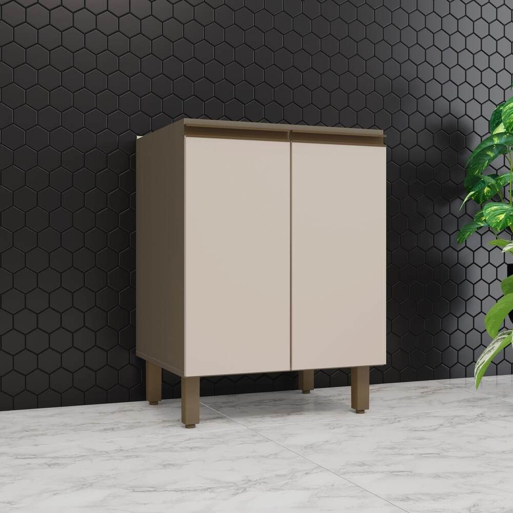 Balcão de Cozinha Lora 2 Portas sem Gavetas MDF 60CM Rustic Casa 812