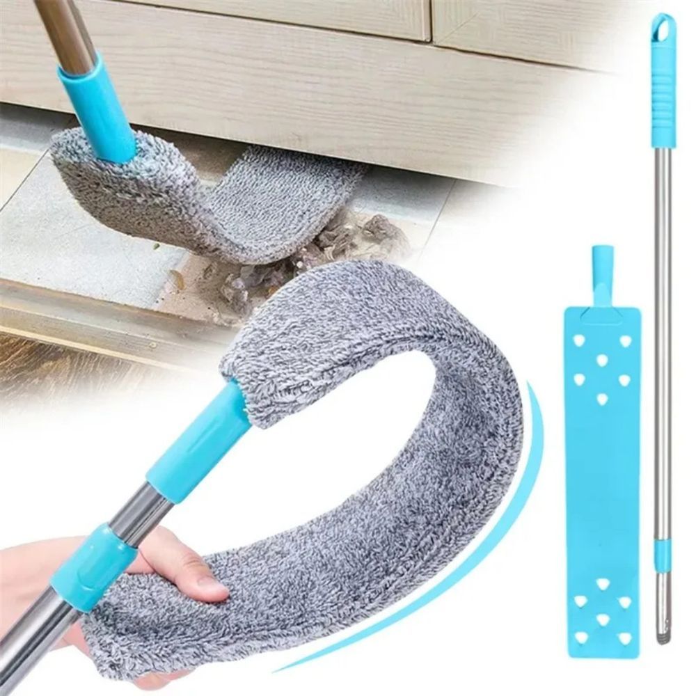 Espanador de Pó Mop Eletrostático Flexível Lavável Cabo Extensível Aço Plástico Poliéster Limpeza Seca Kit 4 Peças OEM