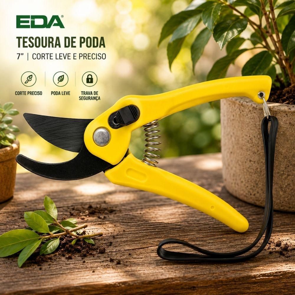 Tesoura de Poda Leve Profissional 7 Polegadas Aço Carbono Lâminas Ácido Inoxidável Trava Segurança Yeet